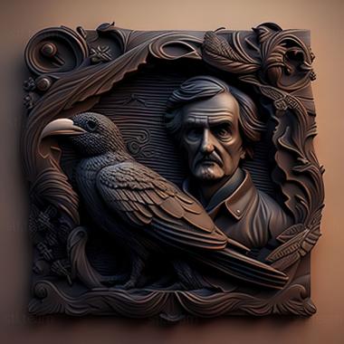 3D model The Raven Edgar Allan Poe 1845 (STL)